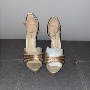 Pelle Moda Gold Strappy Women's Heels